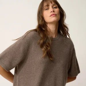 CARLA t-shirt col rond taupe chiné