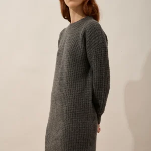 CHEWA robe col rond 8 fils anthracite chiné