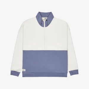 COTS Quarter-zip beige / blue femme