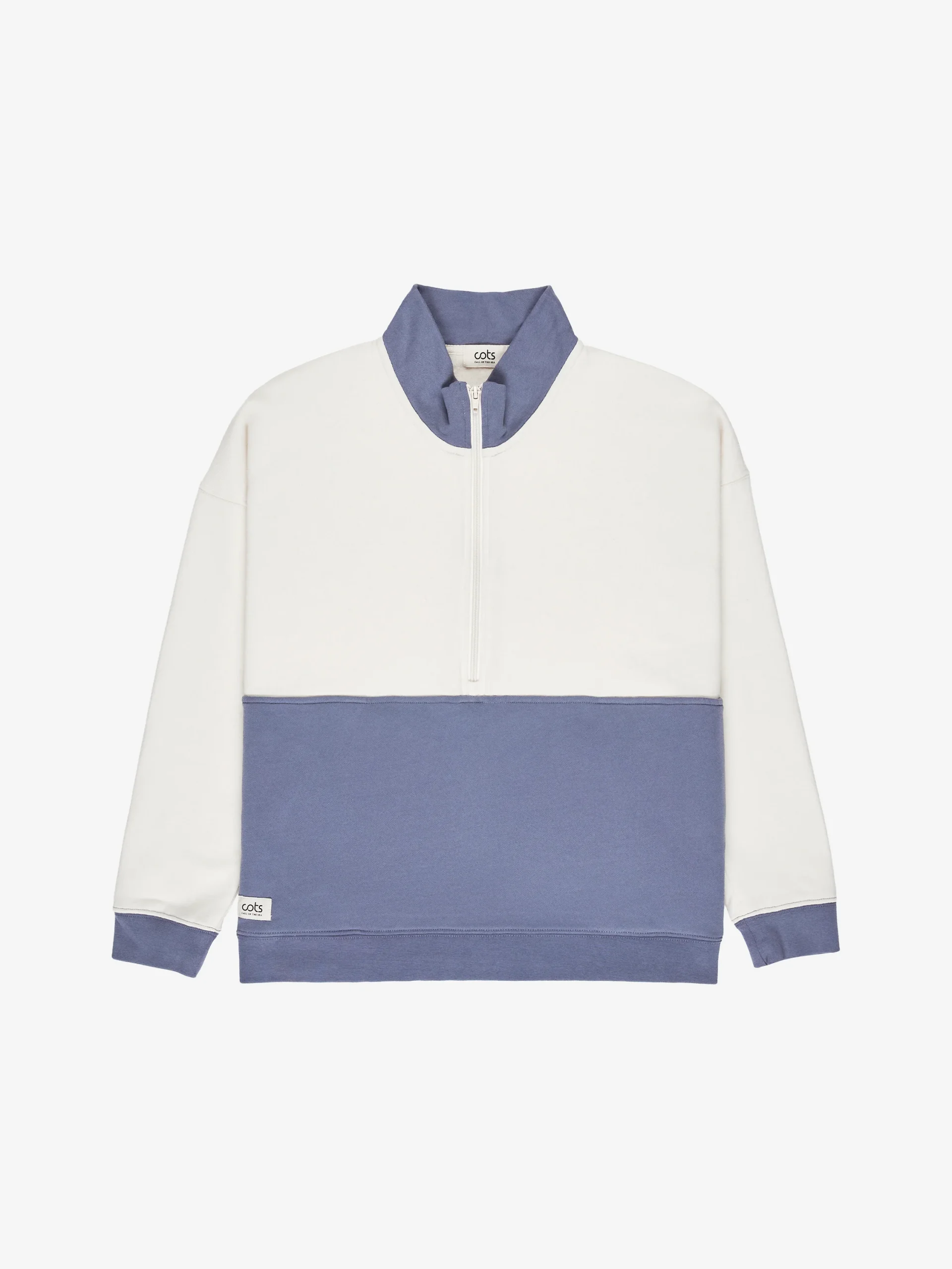 COTS Quarter-zip beige / blue femme