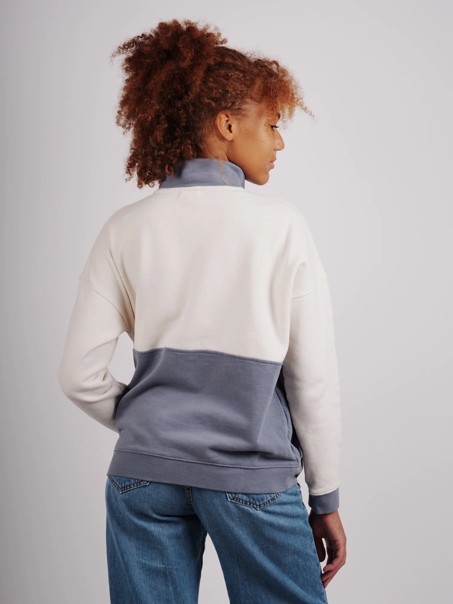 COTS Quarter-zip beige / blue femme - Image 5