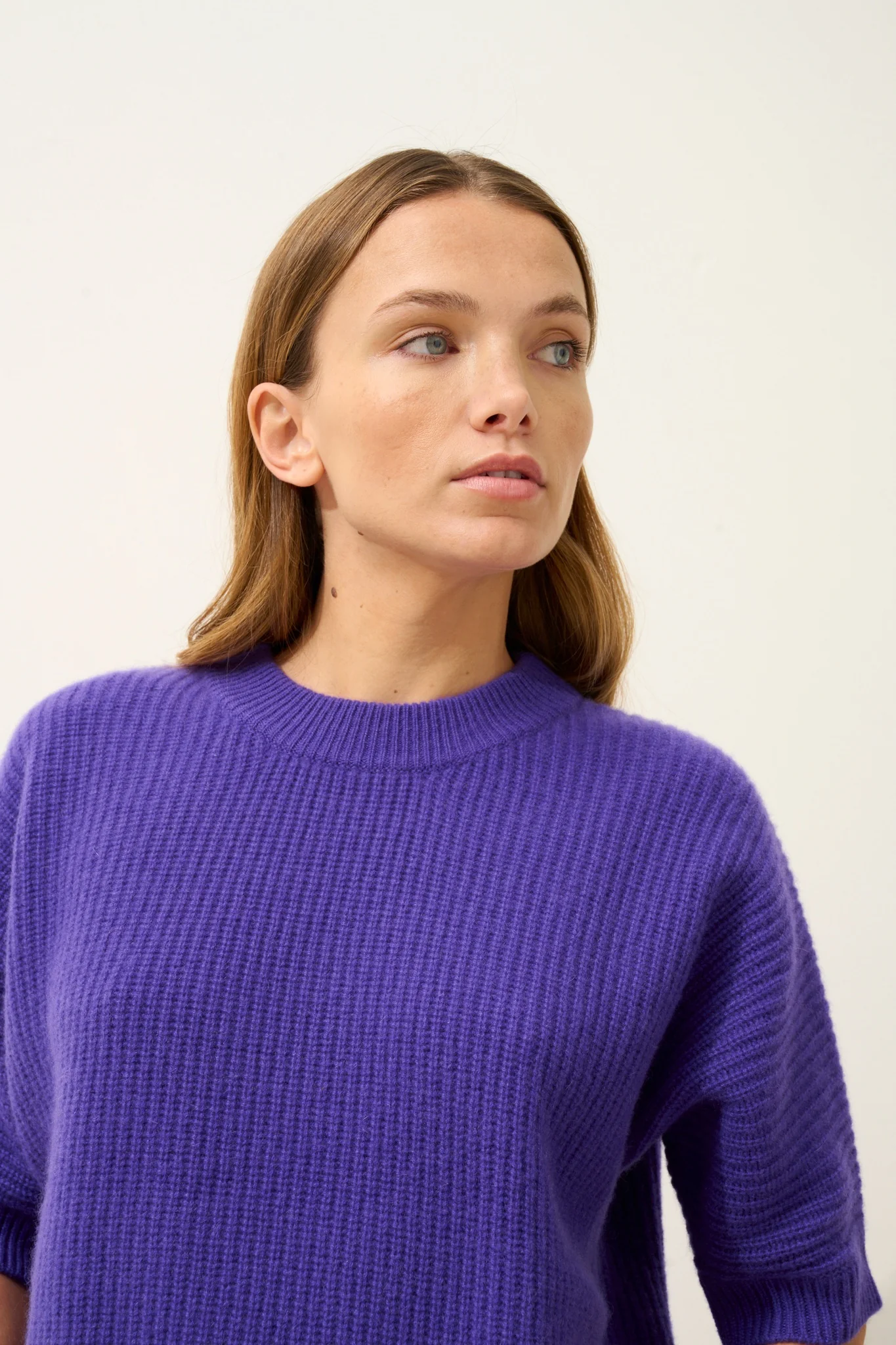 ÉRINA t-shirt col bateau chauve souris 4 fils améthyste – Image 3