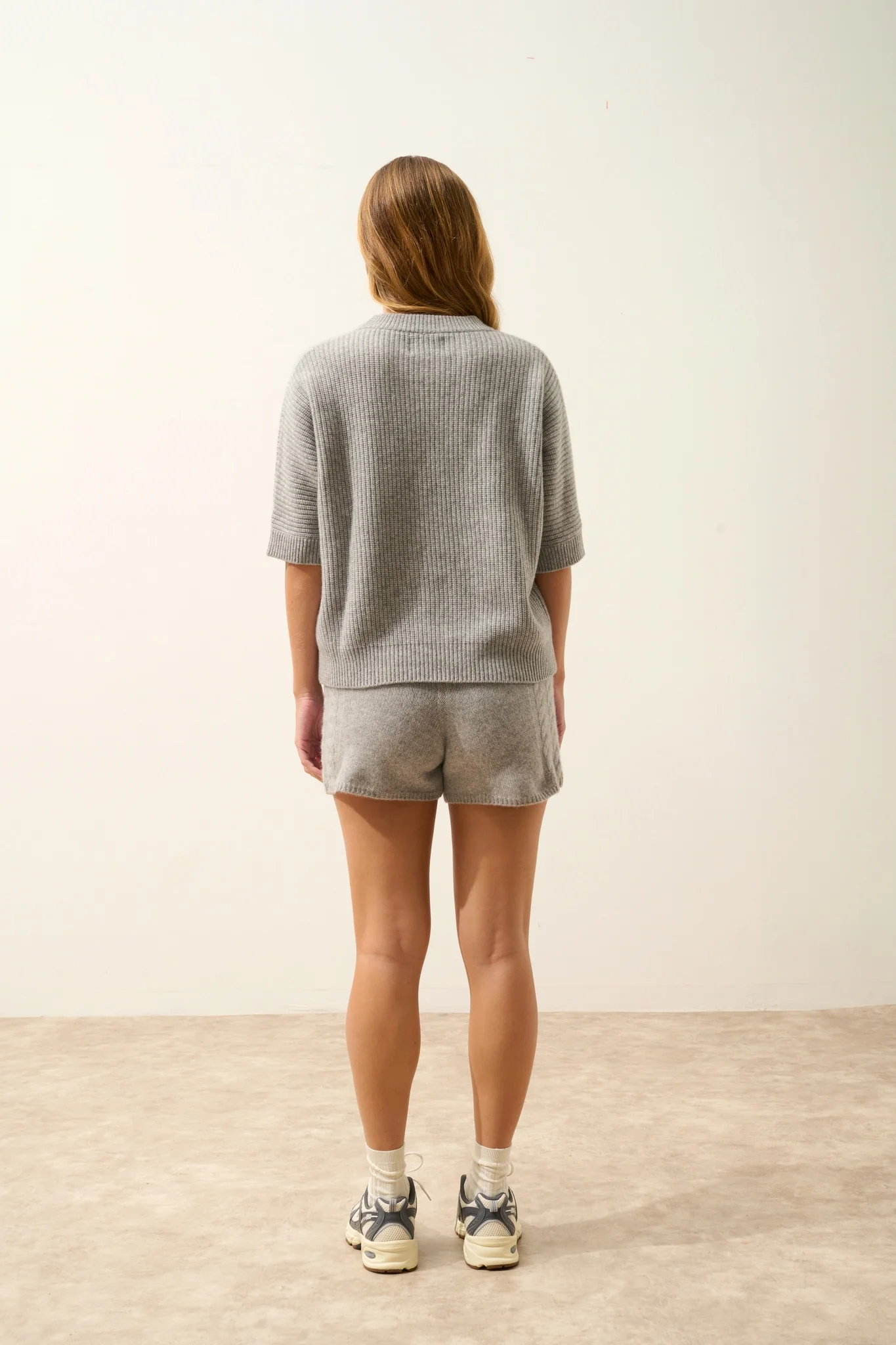 ÉRINA t-shirt col bateau chauve souris 4 fils nuage chiné – Image 4