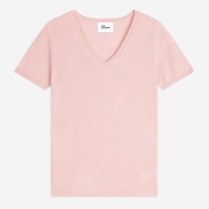 GLAMIS t-shirt col v baby pink