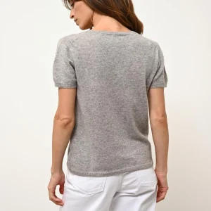 GLAMIS t-shirt col v nuage chiné