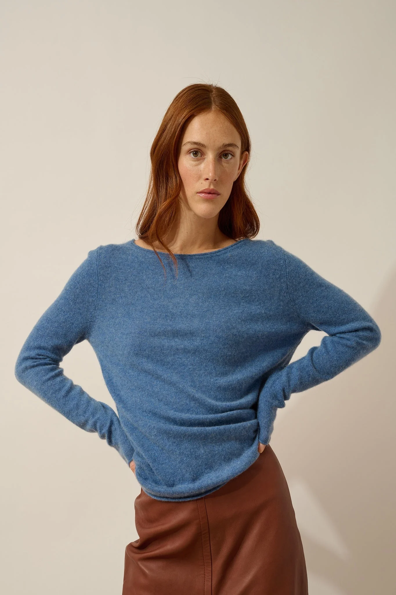GRACE pull col bateau bleu denim - Image 2