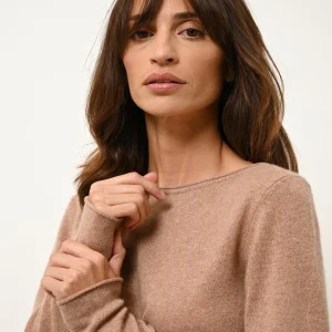 GRACE pull col bateau camel chiné