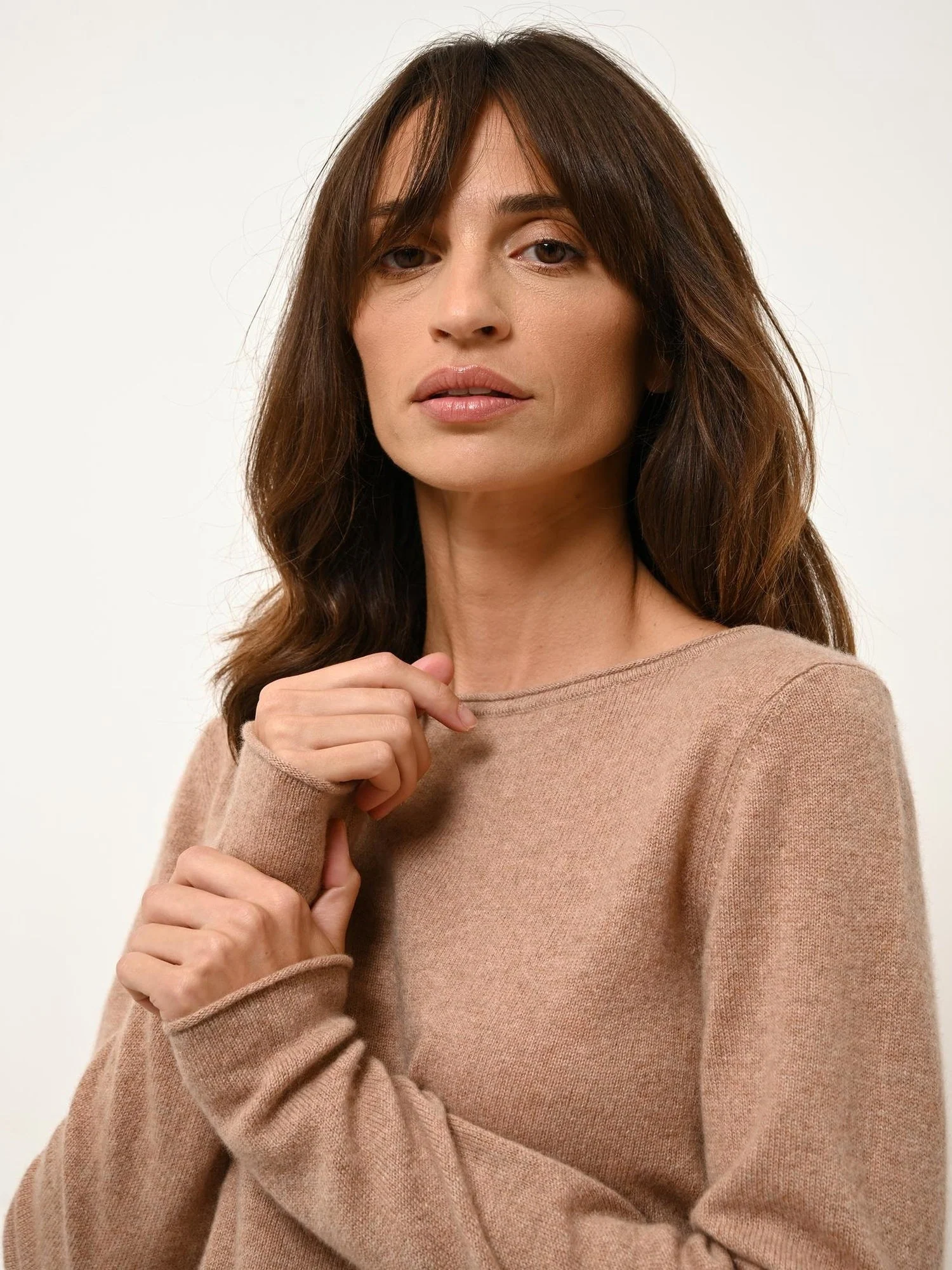 GRACE pull col bateau camel chiné