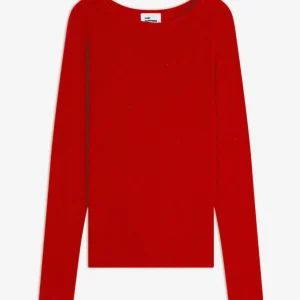 GRACE pull col bateau carmin