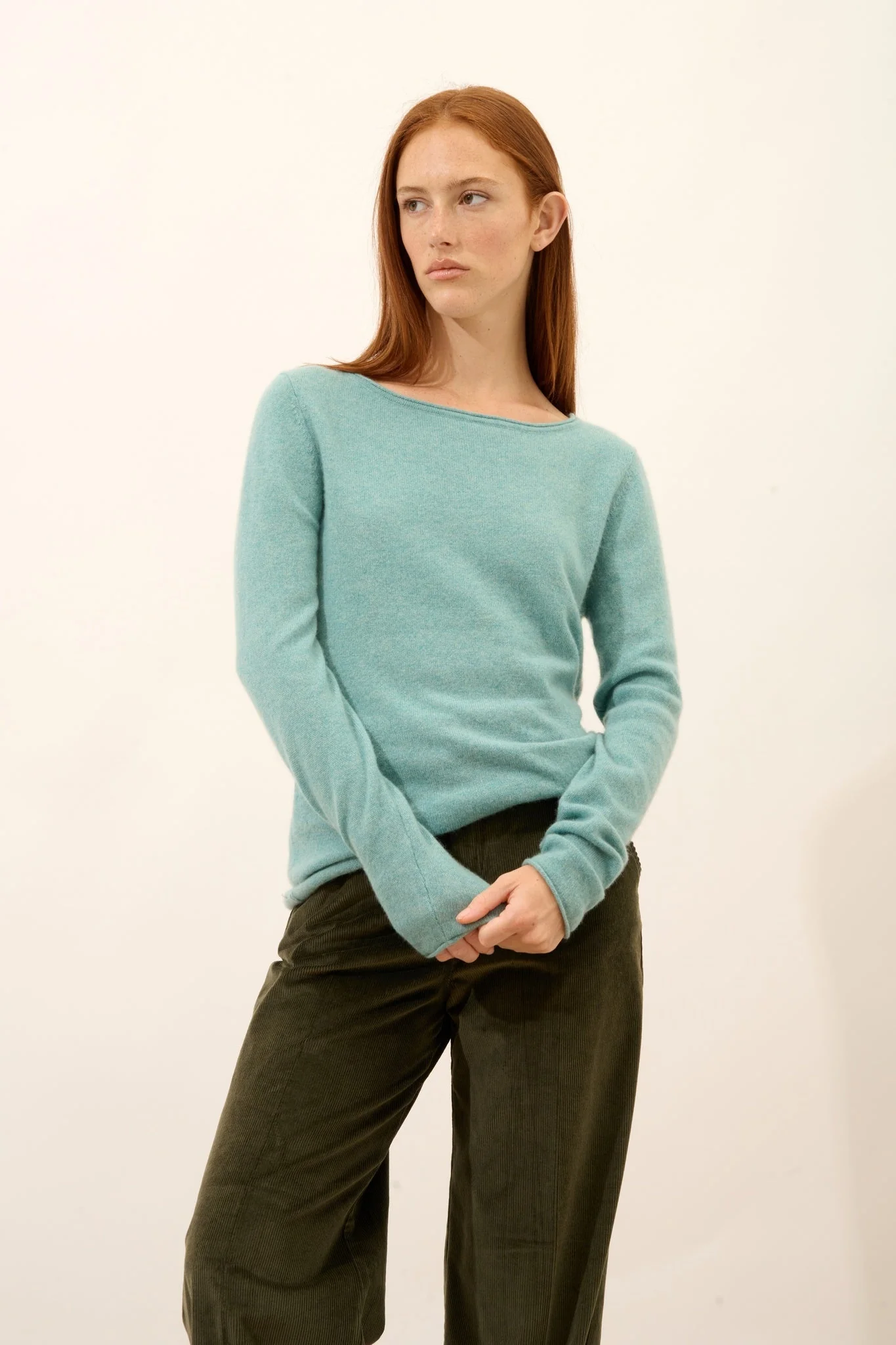 GRACE pull col bateau vert chiné - Image 2