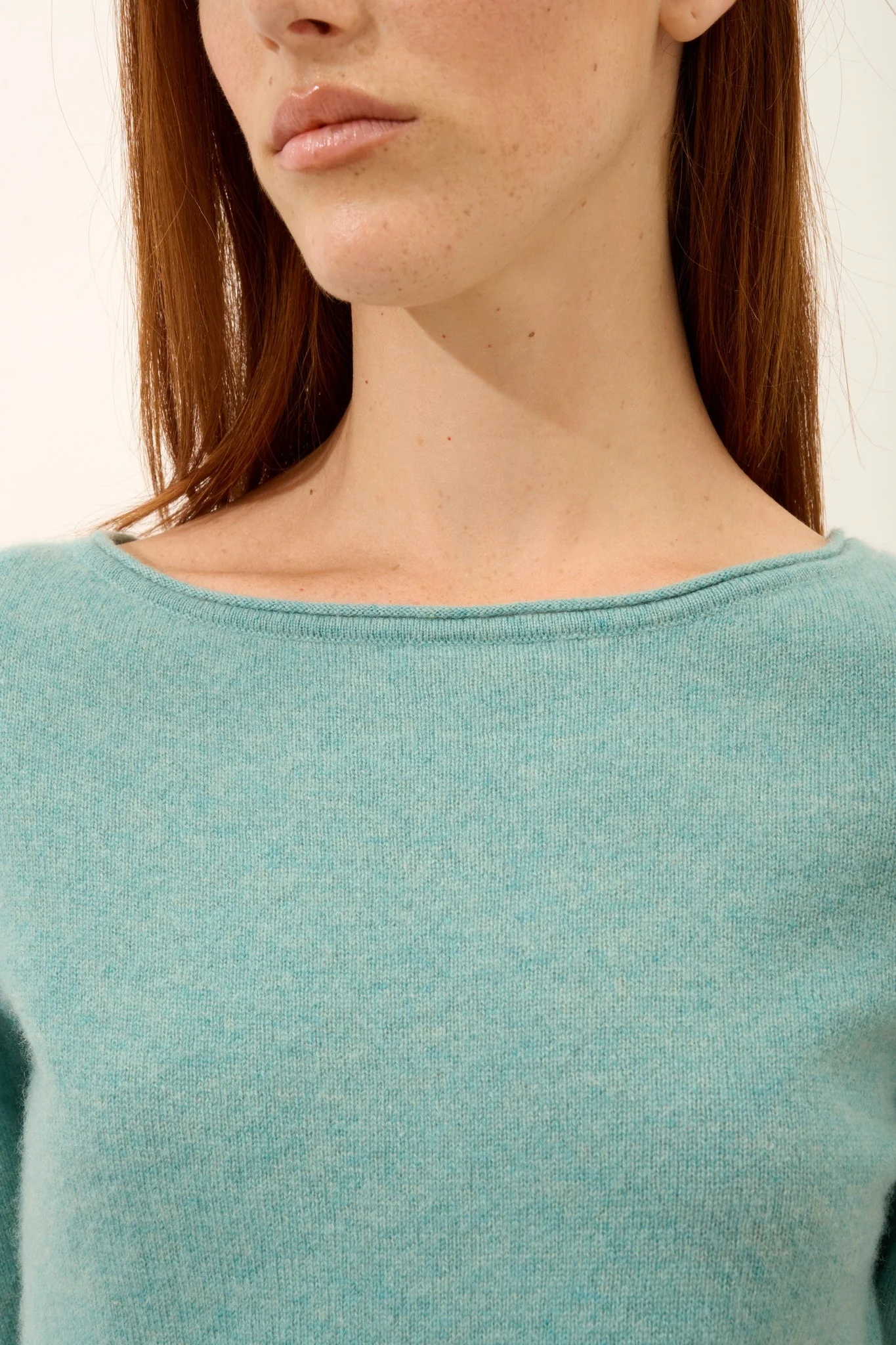 GRACE pull col bateau vert chiné - Image 5