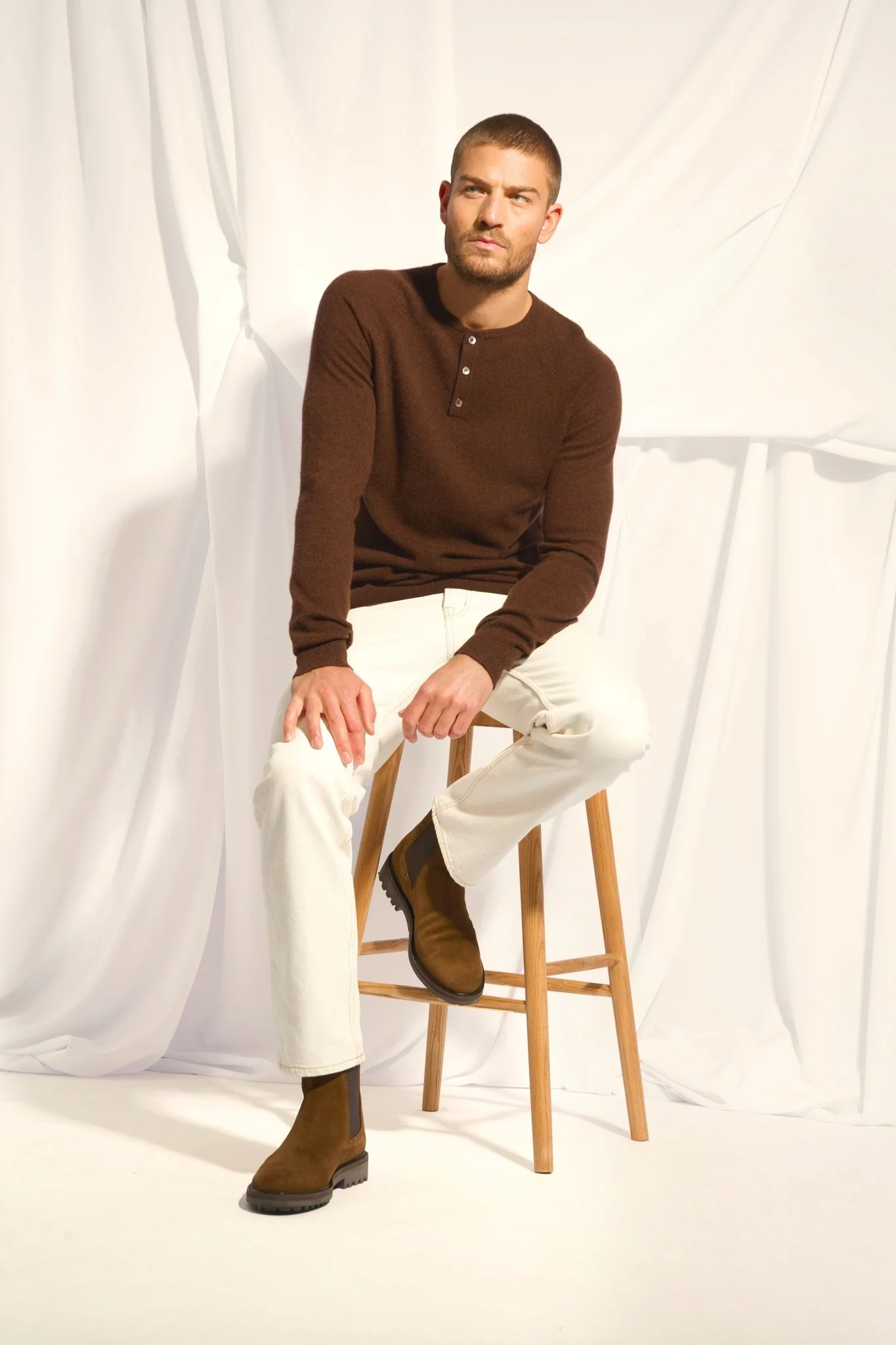 GUZMAN pull col tunisien café – Image 6