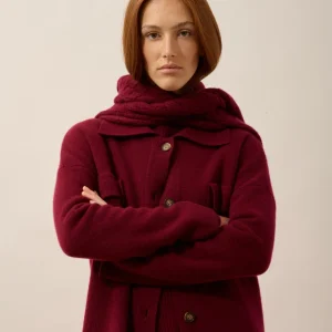 HEKLA veste boutonnée col chemise bordeaux