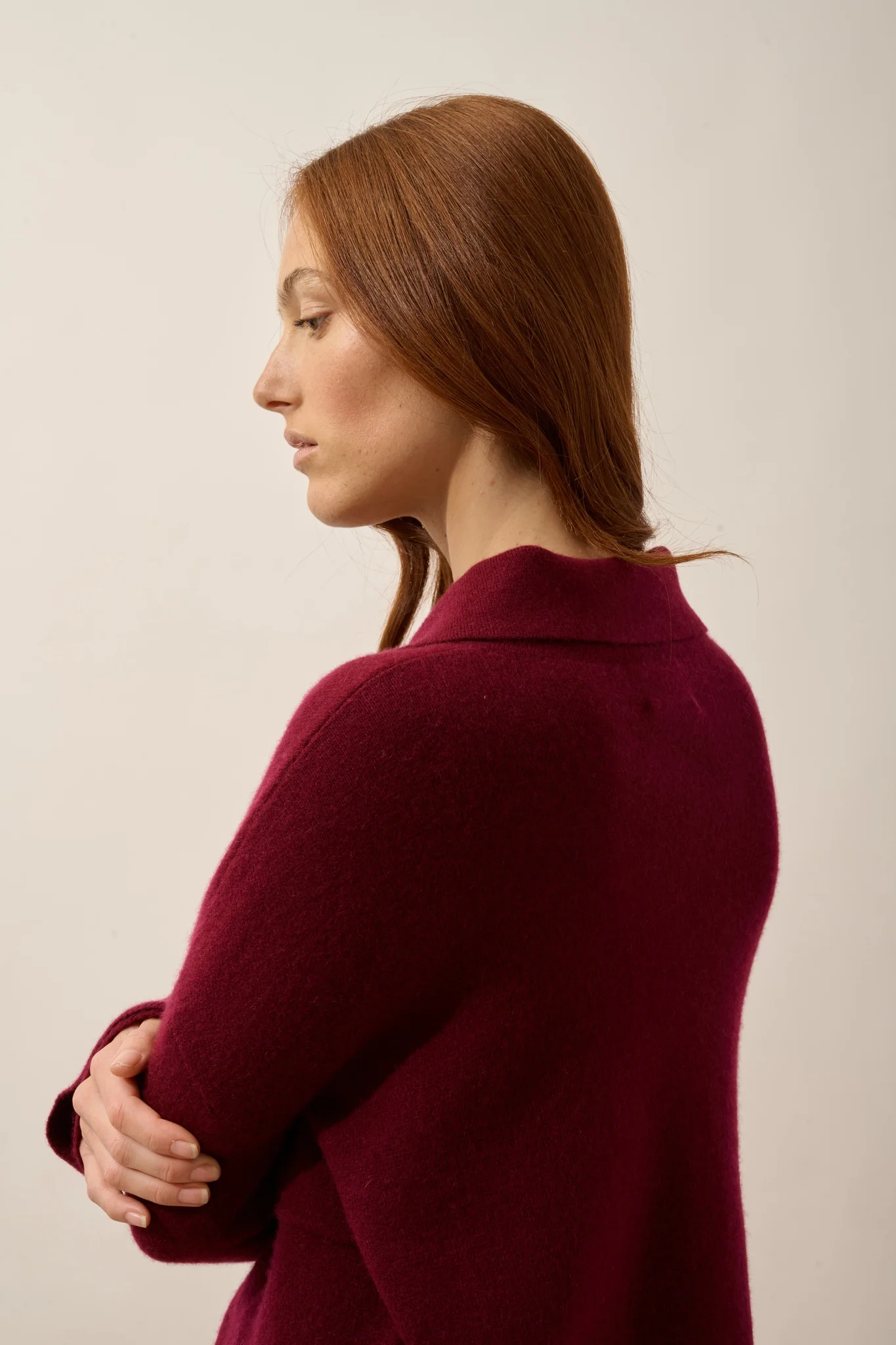 HEKLA veste boutonnée col chemise bordeaux - Image 5