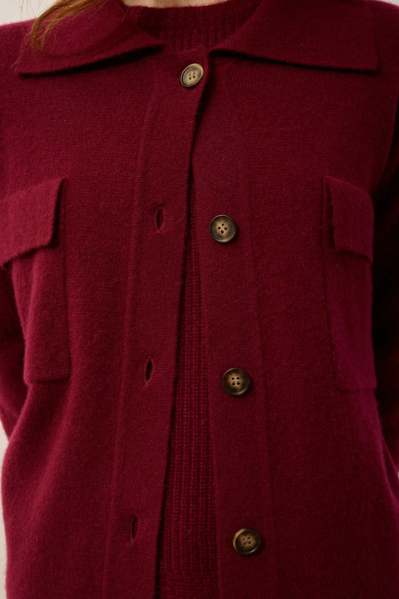 HEKLA veste boutonnée col chemise bordeaux - Image 6