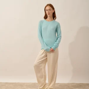 HELEN pull col rond aqua