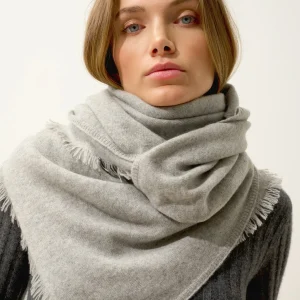 HUACHO écharpe carrée gris chiné