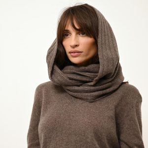 HUTTON tour de cou 4 fils taupe chiné