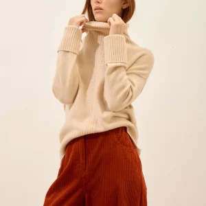 ILONA pull col roulé sable