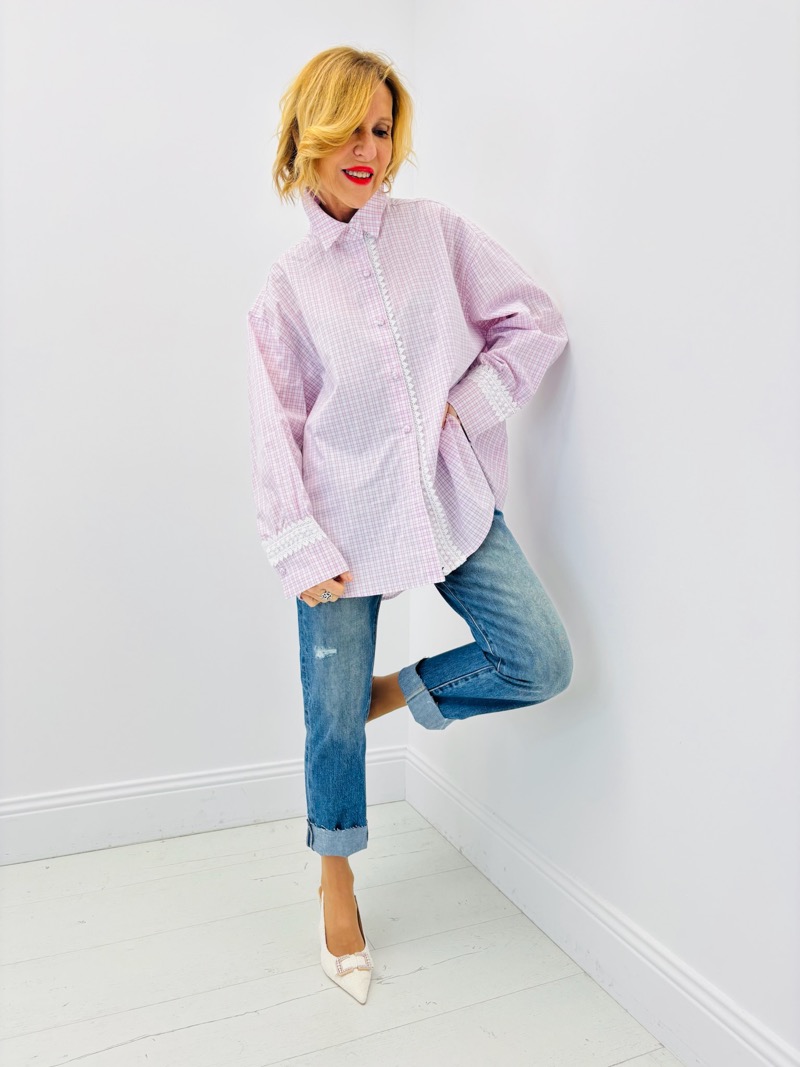 Chemise Oversize à Petits Carreaux en Coton – esprit chic décontracté – Image 7