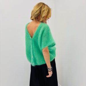 Gilet Manches Courtes en 80% Kid Mohair – 2 façons de le porter, douceur iconique