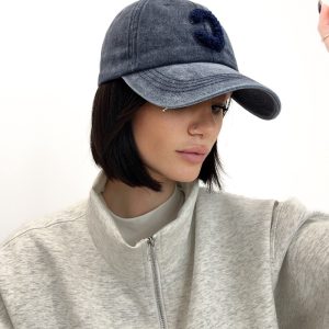 Casquette En Velours Côtelé À Lettre Brodée