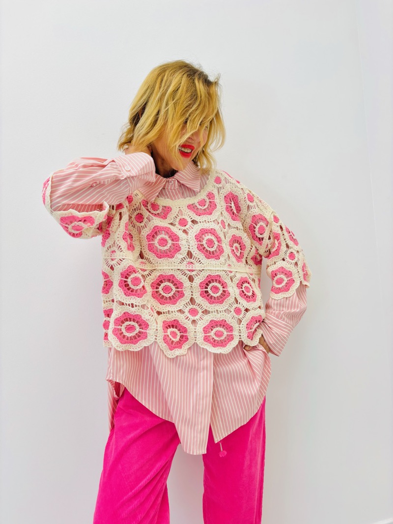 Pull Crochet Bohème à Motifs Floraux - Image 9