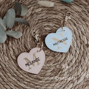 PORTE CLÉ cœur personnalisé