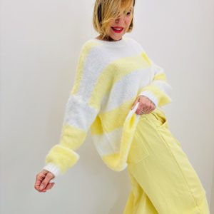 Pull À Grosses Rayures En Maille Douce