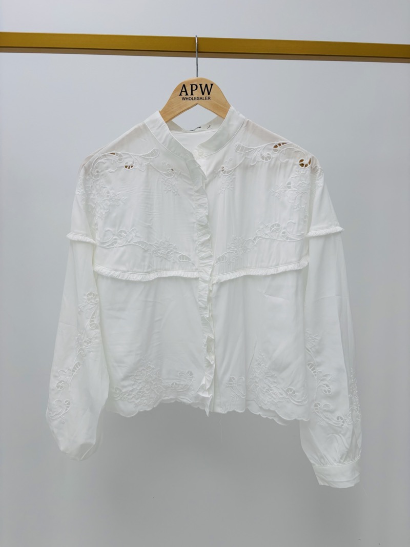 Chemise Brodée En Coton À Col Montant – Image 3