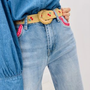 Jean Coupe Wide Leg ceinturé – allure bohème et détail signature