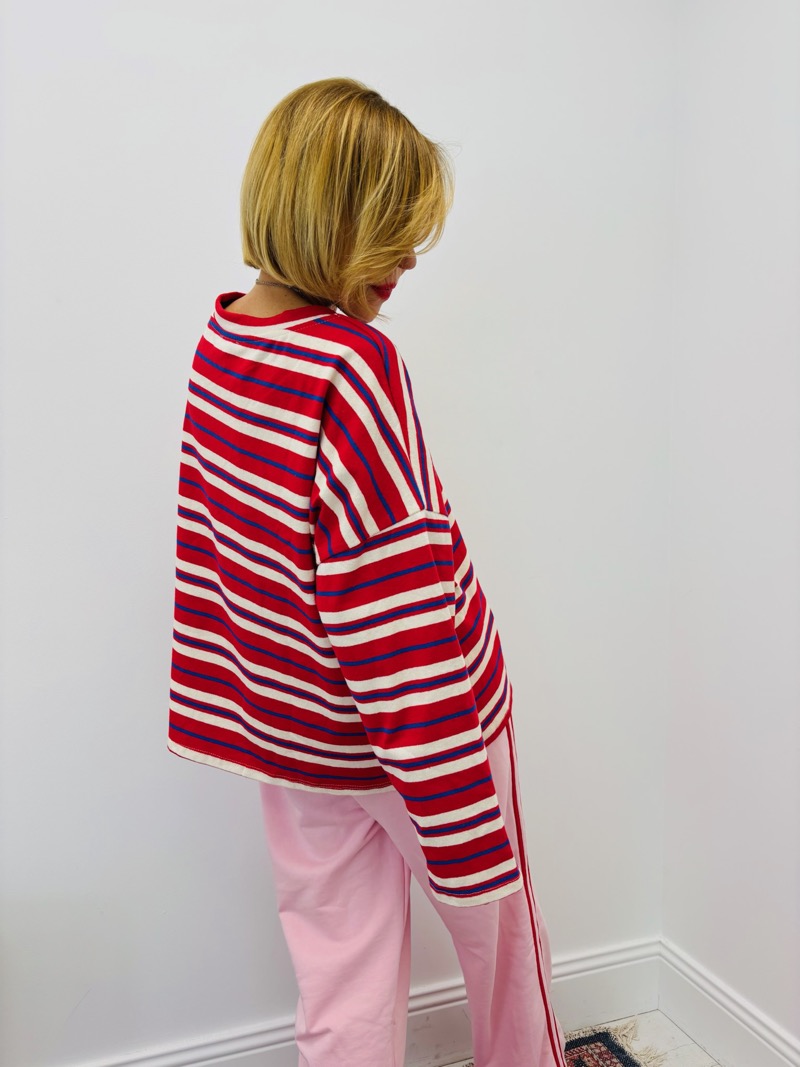 Pull Rayé en Coton Doux à Esprit Graphique - Image 3