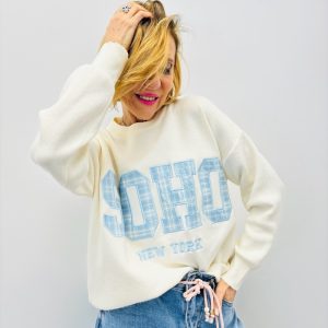 Pull “SOHO” à Message Brodé Esprit New York