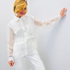 Chemise À Détails Transparence – Élégance Moderne