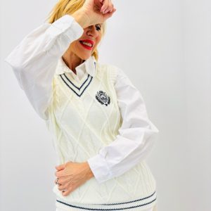 Top En Superposition Maille Et Chemise – Esprit Preppy Chic