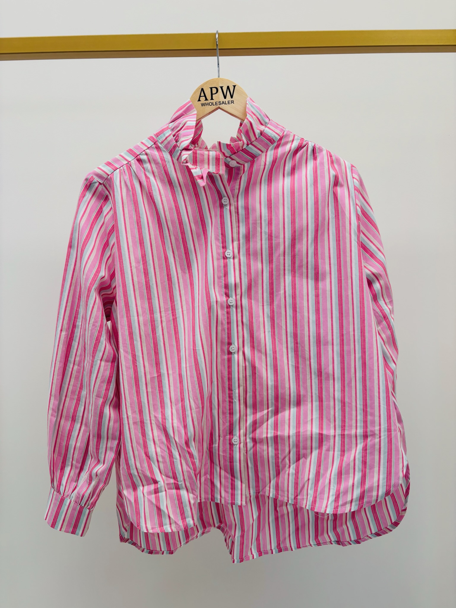 Chemise Rayée À Col Victorien En Coton – Image 3