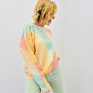 Pull Multicolore Dégradé Effet Nuage – Esprit Doux & Lumineux