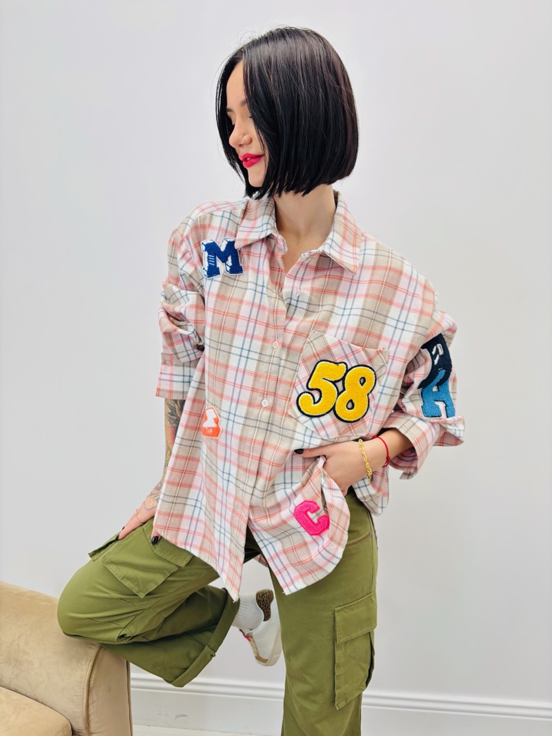 Chemise à Carreaux en Coton – Patchs Esprit Campus - Image 9