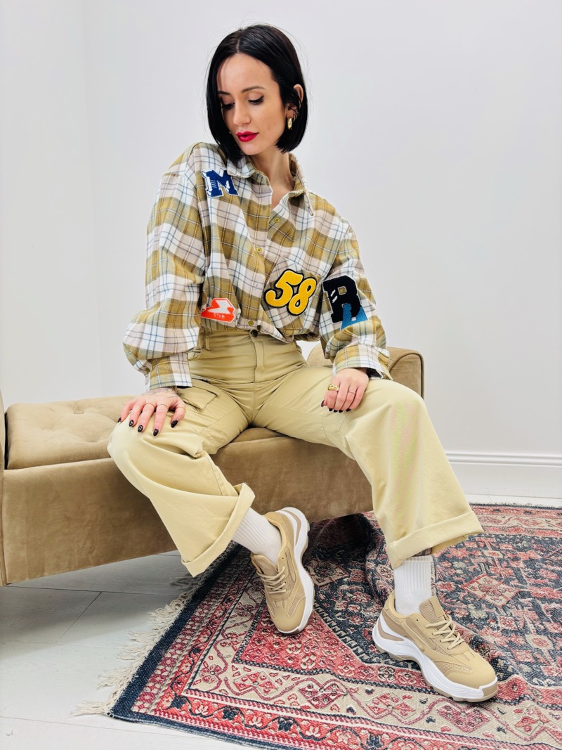 Chemise à Carreaux en Coton – Patchs Esprit Campus - Image 5