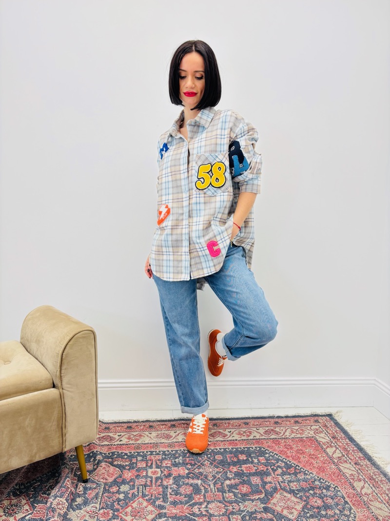 Chemise à Carreaux en Coton – Patchs Esprit Campus - Image 8