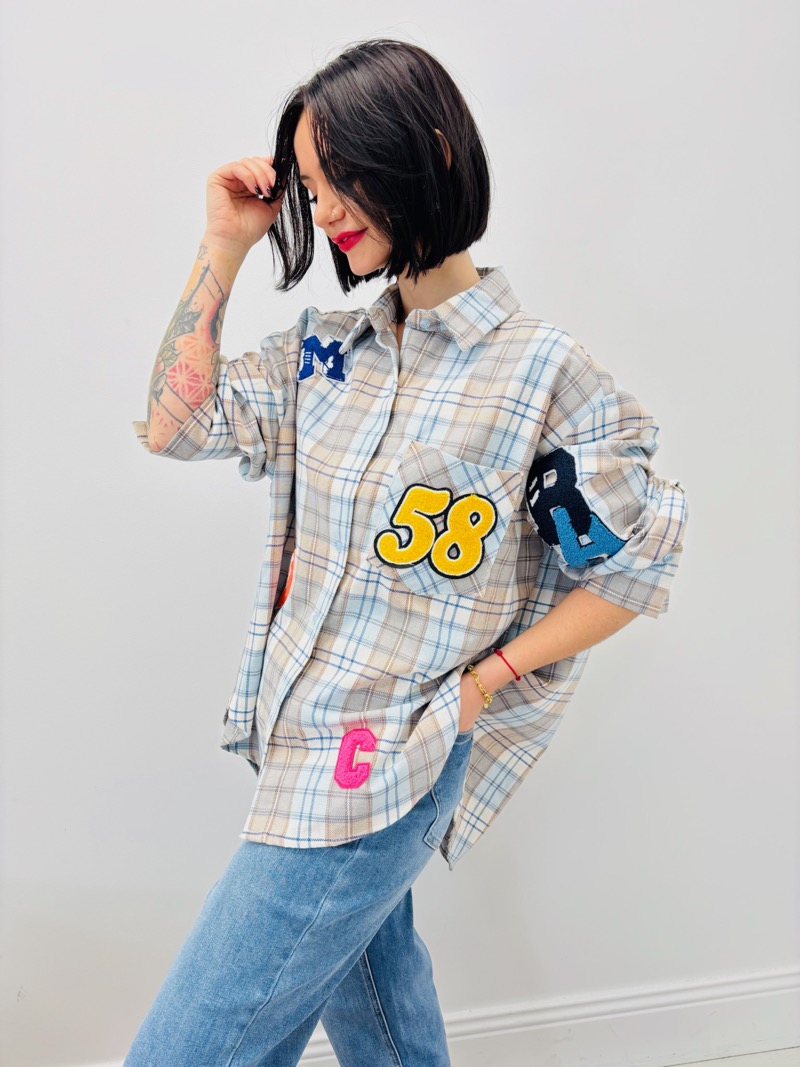 Chemise à Carreaux en Coton – Patchs Esprit Campus