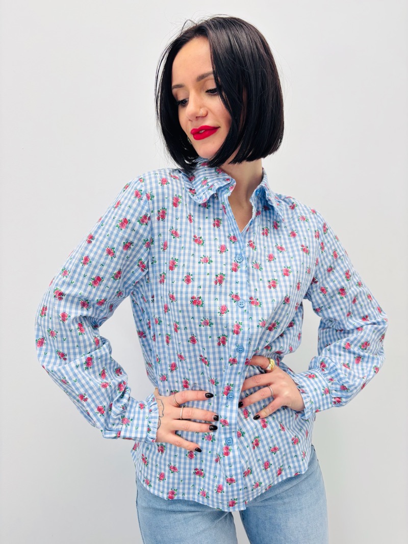 Chemise Coton Vichy Fleuri – Esprit Romantique & Intemporel – Image 5