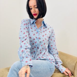 Chemise Coton Vichy Fleuri – Esprit Romantique & Intemporel