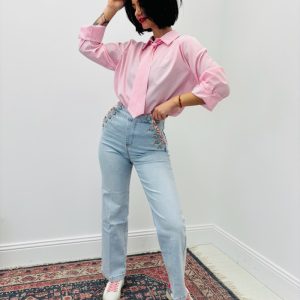 Jean Liberty Coupe Wide Leg – Détail Brodé & Esprit Bohème Chic