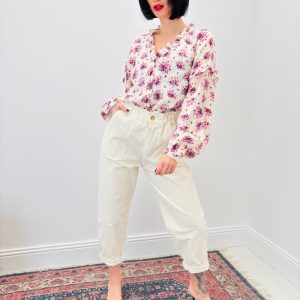 Chemise Fleurie en Viscose à Volants – Douceur Bohème & Élégance Naturelle