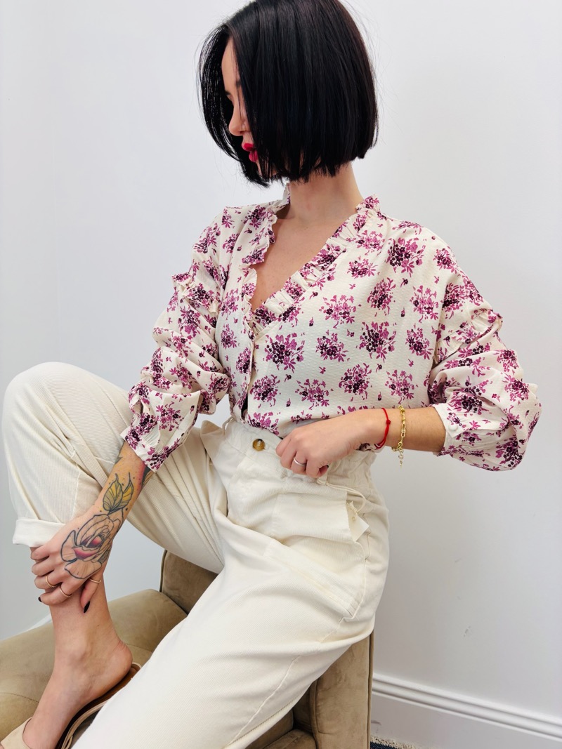 Chemise Fleurie en Viscose à Volants – Douceur Bohème & Élégance Naturelle – Image 6