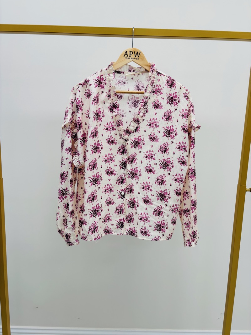 Chemise Fleurie en Viscose à Volants – Douceur Bohème & Élégance Naturelle – Image 3