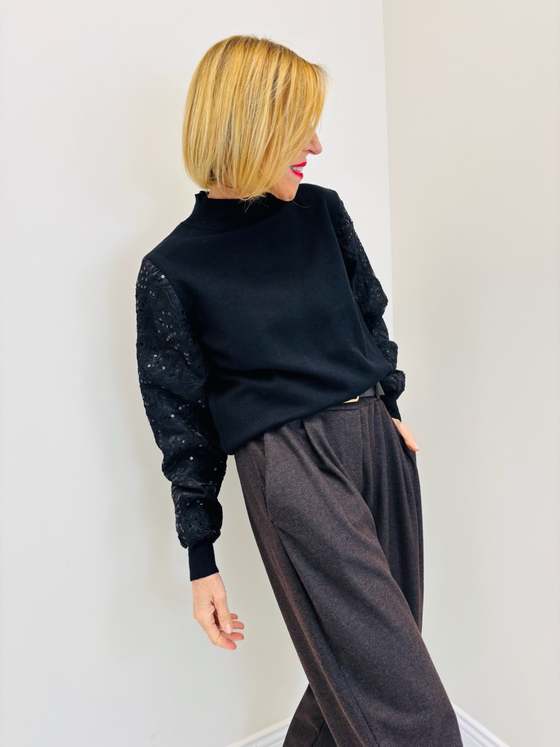 Pull Manches Sequins – Élégance Lumineuse & Confort Moderne – Image 5