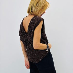 Top à Sequins Réversible – Élégance Festive & Double Style