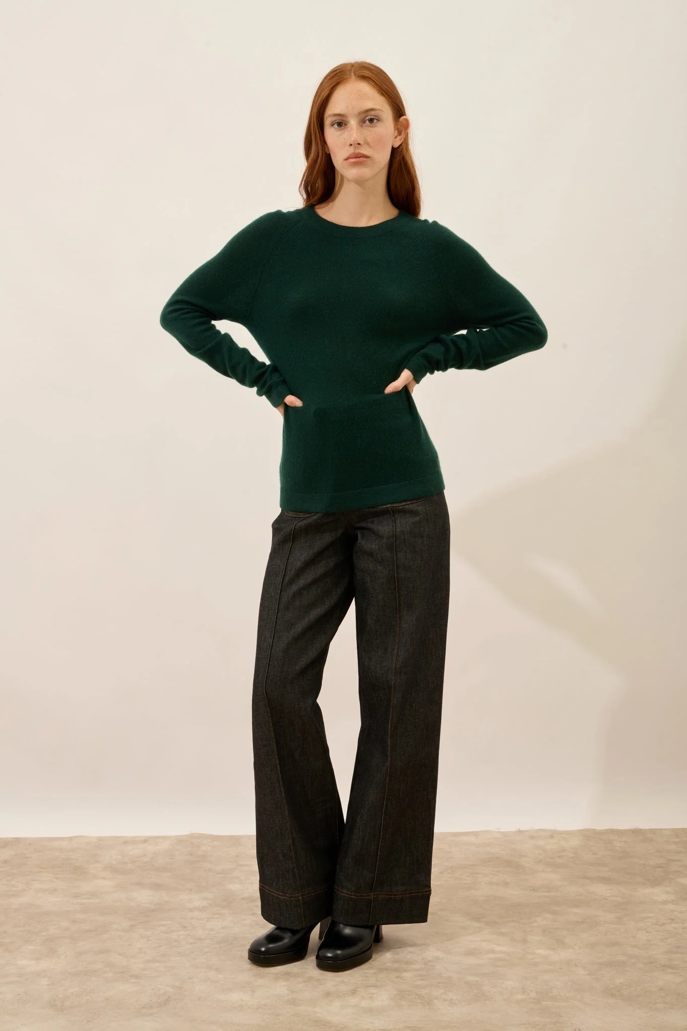JANE pull col rond cyprès